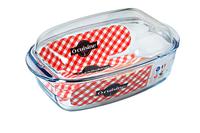 Sklenená zapekacia misa Ocuisine s vekom 37 x 22 cm / 6,5l, borosilikát