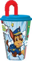 Plastový téglik so slamkou Paw patrol 430ml