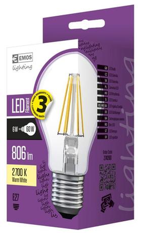 ŽIAROVKA LED FLM A60 A++ 6W E27 WW