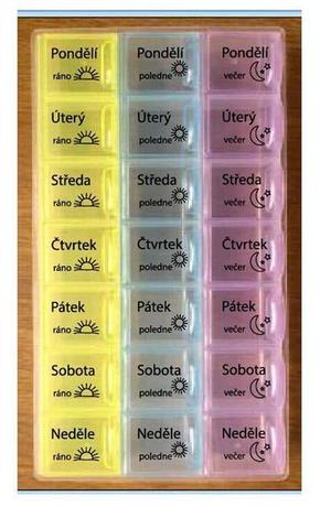 Dávkovač na lieky - 7 dní, ráno / poludnie / ...